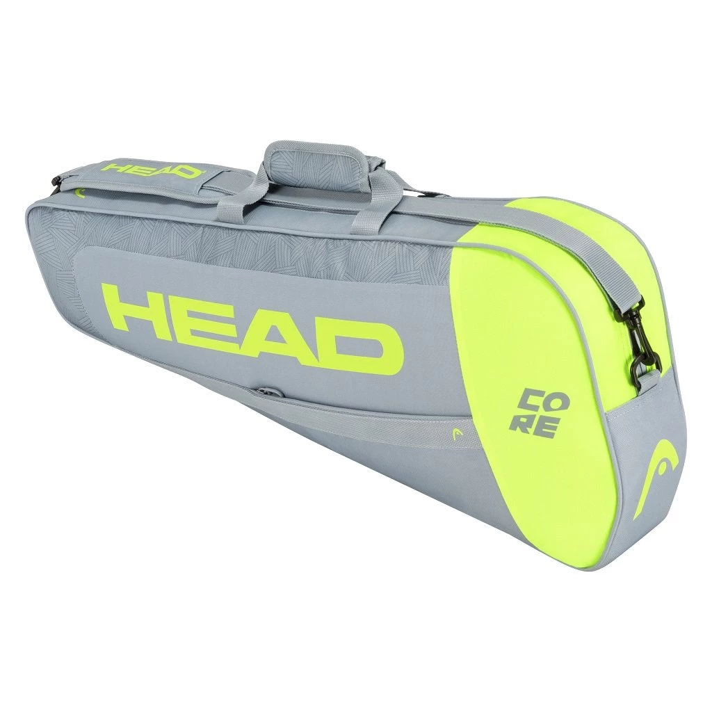 Head Core Pro 3 Pack Racquet Bag (Grey/Yellow) 4 Head Core Pro 3 Pack Racquet Bag (Grey/Yellow) - Image 2
