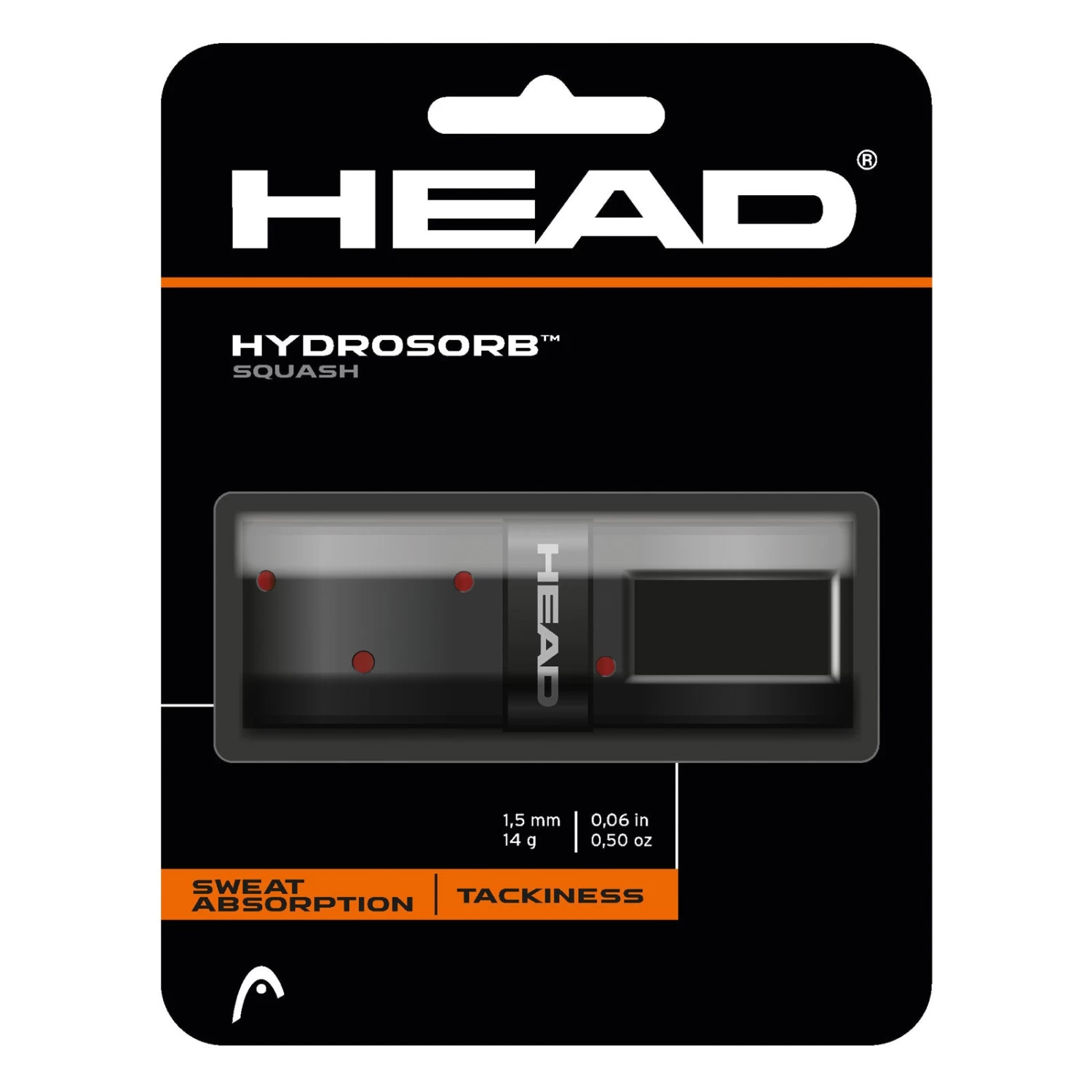 Head Hydrosorb Squash Replacement Grip (Black) 3 Head Hydrosorb Squash Replacement Grip (Black)