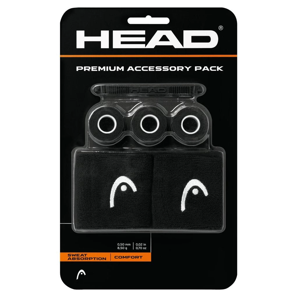 Head Premium Tennis Accessory Pack (Black) 3 Head Premium Tennis Accessory Pack (Black)
