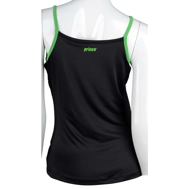 Prince Womens Spaghetti Strap Tank Top (Black/Green) 4 Prince Womens Spaghetti Strap Tank Top (Black/Green) - Image 2
