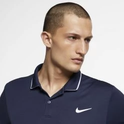 Nike Men's Court Dri-Fit Team Polo (Navy/White) -Boutique Ball Sports Store 939137 452 PHSYM001 1000