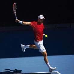 Adidas Barricade Tokyo Men's Tennis Shoe (White/Black/Solar Red) -Boutique Ball Sports Store Barricade Tokyo Tennis Shoes White FZ3935 HM3