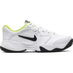 Nike Court Lite 2 Junior Tennis Shoe (White/Black/Green)