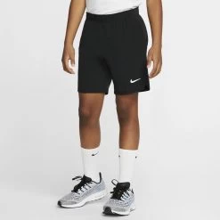 Nike Boy's Court Flex Ace Shorts (Black/White)