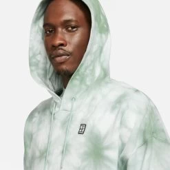 Nike Men's Fleece Tie-Dye Heritage Tennis Hoodie (White/Steam) -Boutique Ball Sports Store DC9684 101 PHSYM001 3144