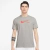 Nike Men's Dri-FIT Distressed Swoosh Top (Dark Grey Heather/Orange) -Boutique Ball Sports Store DD8376 063 PHSFM001 3144