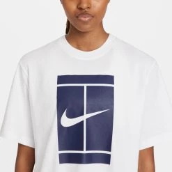 Nike Women's Seasonal NikeCourt Top (White/Purple) -Boutique Ball Sports Store DJ6241 100 PHSYM001 3144