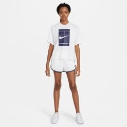 Nike Women's Seasonal NikeCourt Top (White/Purple) -Boutique Ball Sports Store DJ6241 100 PHSYM002 3144