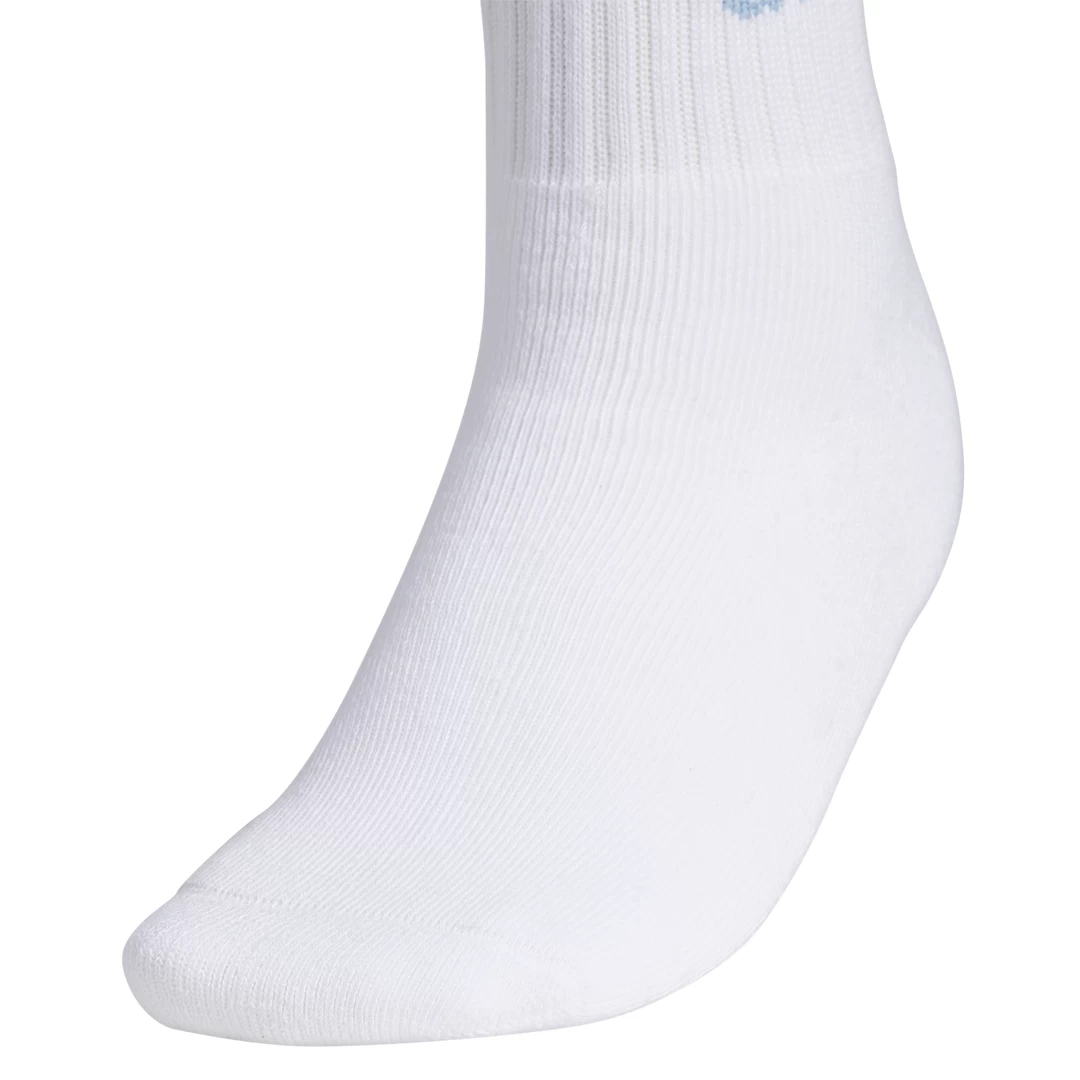 Adidas Women's Sport Stripe High Quarter Socks (White) 5 Adidas Women's Sport Stripe High Quarter Socks (White) - Image 3