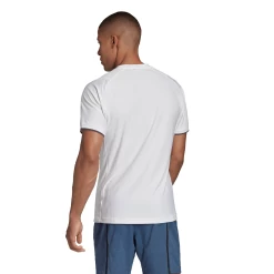 Adidas Men's Freelift AeroReady Top (White) -Boutique Ball Sports Store FP7969 APP on model back white