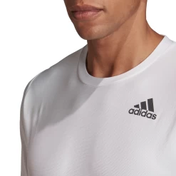 Adidas Men's Freelift AeroReady Top (White) -Boutique Ball Sports Store FP7969 APP on model detail 1 white
