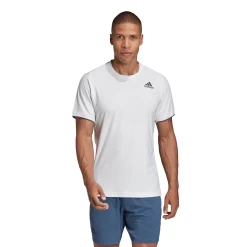 Adidas Men's Freelift AeroReady Top (White) -Boutique Ball Sports Store FP7969 APP on model standard white