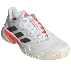 Adidas Barricade Tokyo Men's Tennis Shoe (White/Black/Solar Red) -Boutique Ball Sports Store FZ3935 FTW photo front lateral top white