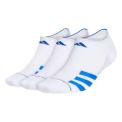 Adidas Men's Superlite 3 Stripe No-Show Socks (White)