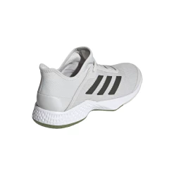 Adidas Adizero Club Junior Tennis Shoe (Grey/White/Green) -Boutique Ball Sports Store G26566 FTW photo back lateral top white
