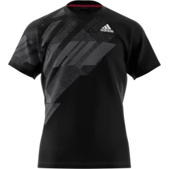 Adidas Men's Freelift Print HEAT.RDY Top (Black) -Boutique Ball Sports Store GG3746 APP virtual front white