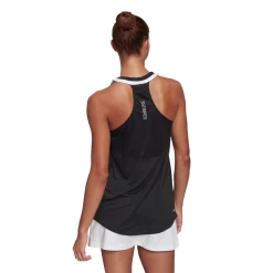 Adidas Women's Club Tank Top (Black/White) -Boutique Ball Sports Store GH7235 APP on model back white