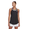Adidas Women's Club Tank Top (Black/White) -Boutique Ball Sports Store GH7235 APP on model standard white