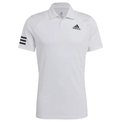 Adidas Men's Club 3 Stripes Polo (White/Black) 17 Adidas Men's Club 3 Stripes Polo (White/Black) -Boutique Ball Sports Store GL5416 APP photo front center white