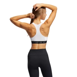 Adidas Don't Rest Badge Of Sport Women's Sports Bra (White/Black) -Boutique Ball Sports Store GM2834 APP on model back white