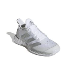 Adidas Adizero Ubersonic 4 Women's Tennis Shoe (White/Silver/Grey) -Boutique Ball Sports Store GW2513 6 FOOTWEAR Photography FrontLateralTopView white