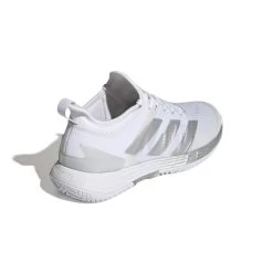 Adidas Adizero Ubersonic 4 Women's Tennis Shoe (White/Silver/Grey) -Boutique Ball Sports Store GW2513 7 FOOTWEAR Photography BackLateralTopView white