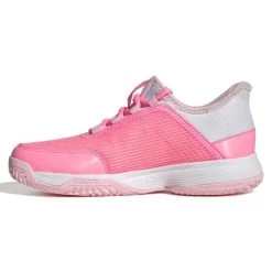 Adidas Adizero Club Junior Tennis Shoe (Pink/White) 9 Adidas Adizero Club Junior Tennis Shoe (Pink/White) -Boutique Ball Sports Store GX1855 5 FOOTWEAR Photography SideMedialCenterView white