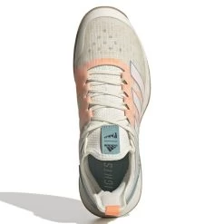 Adidas Adizero Ubersonic 4 Parley Women's Tennis Shoes (White/Beam Orange) -Boutique Ball Sports Store GX9624 3 FOOTWEAR Photography TopPortraitView white