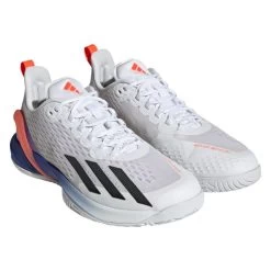 Adidas Adizero Cybersonic Men's Tennis Shoe (White/Black) -Boutique Ball Sports Store GY9634 6 FOOTWEAR Photography FrontLateralTopView transparent