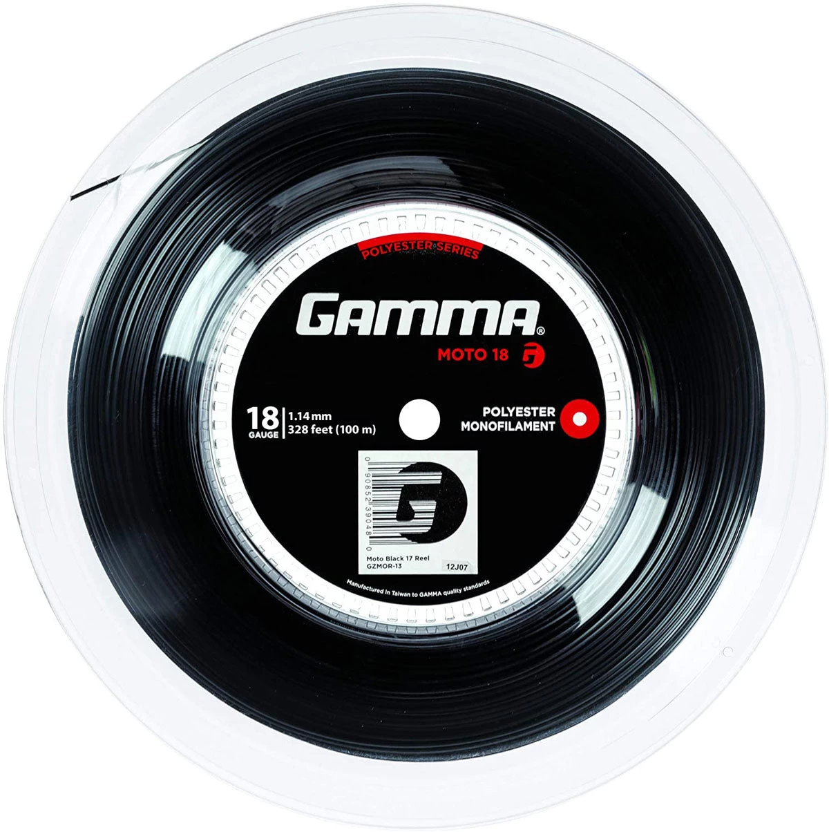 Gamma AMP Moto 18/1.14 Tennis String Mini Reel (Black) 3 Gamma AMP Moto 18/1.14 Tennis String Mini Reel (Black)