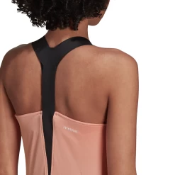 Adidas Women's Tennis Primeblue Aeroknit Y-Tank Top (Ambient Blush) -Boutique Ball Sports Store H31426 APP on model detail 2 white