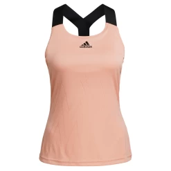Adidas Women's Tennis Primeblue Aeroknit Y-Tank Top (Ambient Blush) -Boutique Ball Sports Store H31426 APP photo front center white