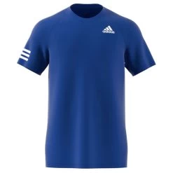 Adidas Men's 3 Stripes Club Top (Blue/White) -Boutique Ball Sports Store H34690 APP virtual front white