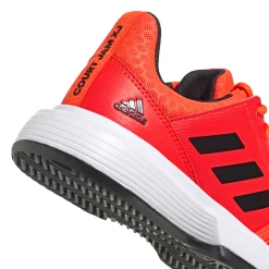 Adidas CourtJam XJ Junior Tennis Shoe (Solar Red/Black/White) -Boutique Ball Sports Store H68131 FTW photo detail 1 white