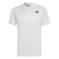 Adidas Men's Melbourne FreeLift Printed Top (White/Red) -Boutique Ball Sports Store HA3344 APP photo front white