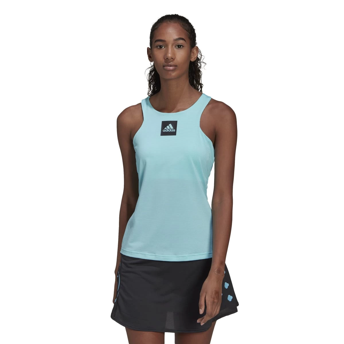 Adidas Women's Primeblue Heat.Rdy Tennis Y-Tank Top (Blue/Black) 3 Adidas Women's Primeblue Heat.Rdy Tennis Y-Tank Top (Blue/Black)
