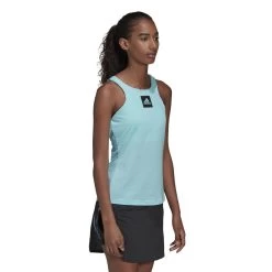 Adidas Women's Primeblue Heat.Rdy Tennis Y-Tank Top (Blue/Black) 15 Adidas Women's Primeblue Heat.Rdy Tennis Y-Tank Top (Blue/Black) -Boutique Ball Sports Store HA3354 7 APPAREL OnModel WalkingView white