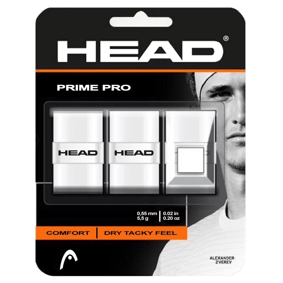 Head Prime Pro Overgrip 3 Pack (White) 3 Head Prime Pro Overgrip 3 Pack (White)