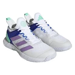 Adidas Adizero Ubersonic 4 Women's Tennis Shoe (White) -Boutique Ball Sports Store HQ8390 6 FOOTWEAR Photography FrontLateralTopView transparent