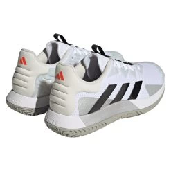 Adidas SoleMatch Control Men's Tennis Shoe (White/Black) -Boutique Ball Sports Store HQ8436 7 FOOTWEAR Photography BackLateralTopView transparent