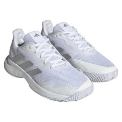 Adidas CourtJam Control Women's Tennis Shoe (White) -Boutique Ball Sports Store HQ8473 6 FOOTWEAR Photography FrontLateralTopView transparent