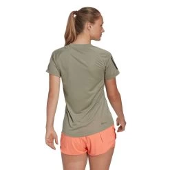 Adidas Women's Club 3 Stripe Top (Khaki) -Boutique Ball Sports Store HS1448 5 APPAREL OnModel BackView transparent