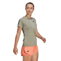 Adidas Women's Club 3 Stripe Top (Khaki) -Boutique Ball Sports Store HS1448 6 APPAREL OnModel WalkingView transparent