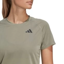 Adidas Women's Club 3 Stripe Top (Khaki) -Boutique Ball Sports Store HS1448 8 APPAREL OnModel DetailView1 transparent 1