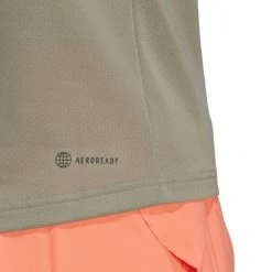 Adidas Women's Club 3 Stripe Top (Khaki) -Boutique Ball Sports Store HS1448 9 APPAREL OnModel DetailView2 transparent