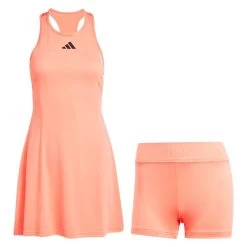 Adidas Women's Club Dress (Orange) 10 Adidas Women's Club Dress (Orange) -Boutique Ball Sports Store HZ4285 2 APPAREL Photography FrontView transparent