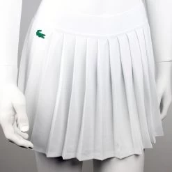 Lacoste Women's Built-In Shorty Pleated Skirt (White/Green) -Boutique Ball Sports Store IMG 2809