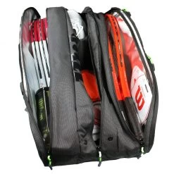 Wilson Super Tour 15 Pack Racquet Bag (Black/Green) -Boutique Ball Sports Store IMG 2946