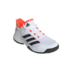 Adidas Ubersonic 4 Junior Tennis Shoe (White/Black/Solar Red) -Boutique Ball Sports Store S23742 FTW photo front lateral top white