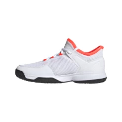 Adidas Ubersonic 4 Junior Tennis Shoe (White/Black/Solar Red) -Boutique Ball Sports Store S23742 FTW photo side medial center white